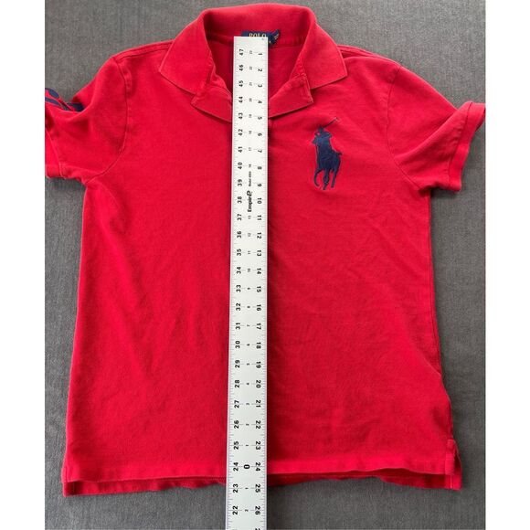 Polo Ralph Lauren Big Pony Polo Shirt Mens M Red Custom Slim Fit Classic 3 - Picture 7 of 11